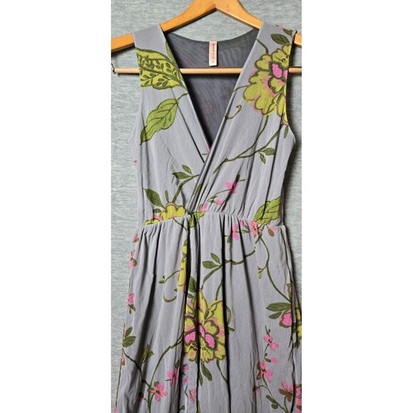 Sweat Pea Womens Hi-Low Floral Maxi Dress Sleeveless Faux Wrap Gray Size Medium - Picture 7 of 12
